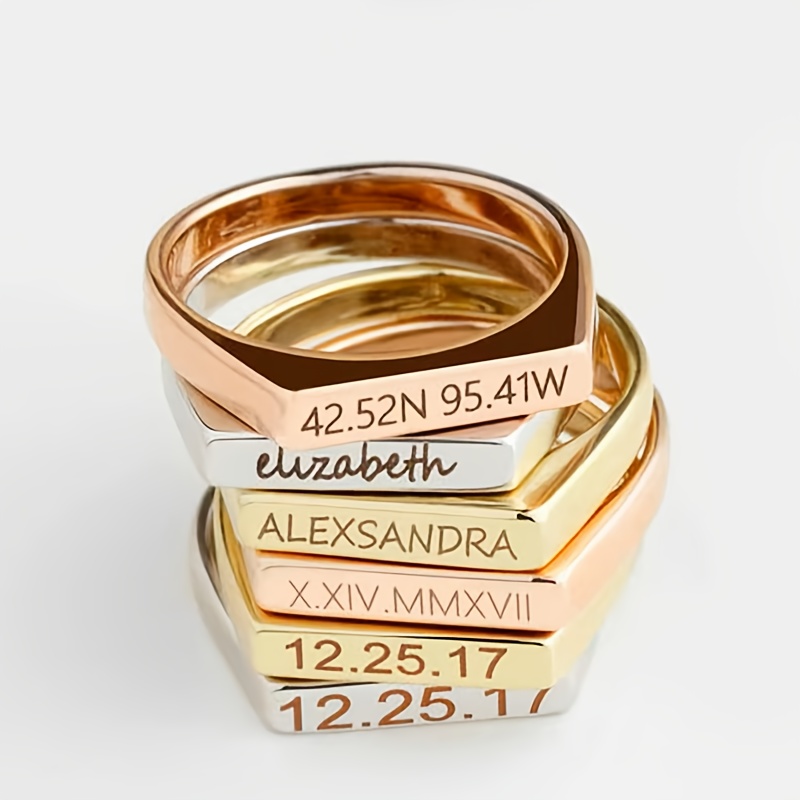 Women's Custom Rings - Couple Promise Rings - Friendship Matching Rings
